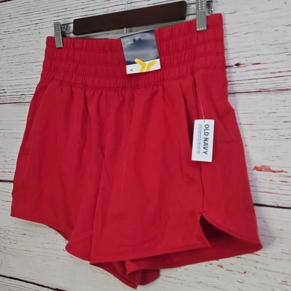 Old Navy Extra High-Rise Athletic Shorts Red 3” Inseam NWT Size M - Picture 5 of 13